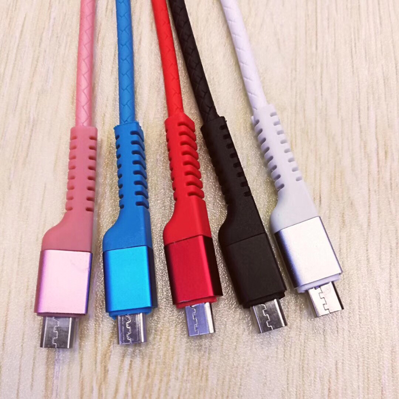 Cábla TPE USB muirearaithe go tapa le haghaidh micrea USB, Cineál C, muirearú lightning iPhone agus sioncronú