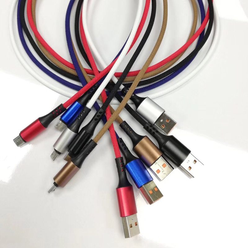 Micrimhilseogra Muirearú Fast Braided le USB 2.0 Cábla Sonraí le haghaidh micrea USB, Cineál C, muirearú lightning iPhone agus info