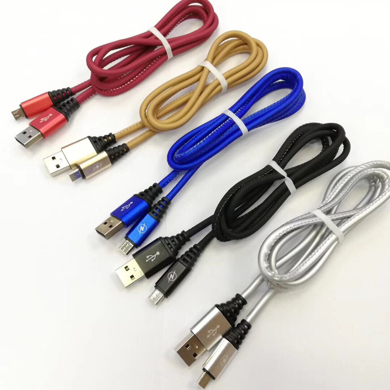 PU leathar Muirearú Fast Cábla USB do micrea USB, Cineál C, muirearú lightning iPhone agus info