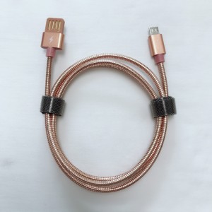 Cábla Dé Aghaidh USB 2.0 Miotal Tube Gearrtar Muirear ar Mhicrimhilseogra Tithíochta Babhta Alúmanaim go USB 2.0 Cábla Sonraí
