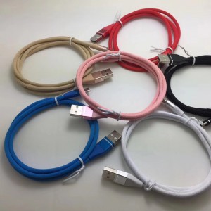 Cábla sonraí ildaite Braided Charging Fast Babhta Alúmanam Tithíocht USB cábla le haghaidh micrea USB, Cineál C, muirearú lightning iPhone agus info