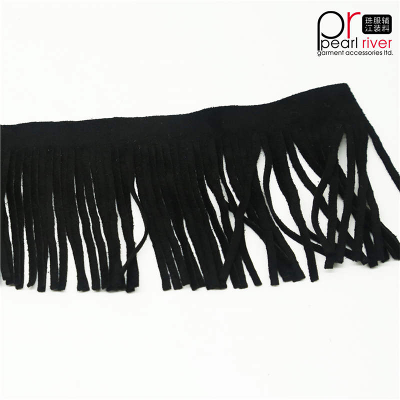 Dath te 20cm dath dubh Saor Leathar saorga suede Fringe Baile Átha Troim