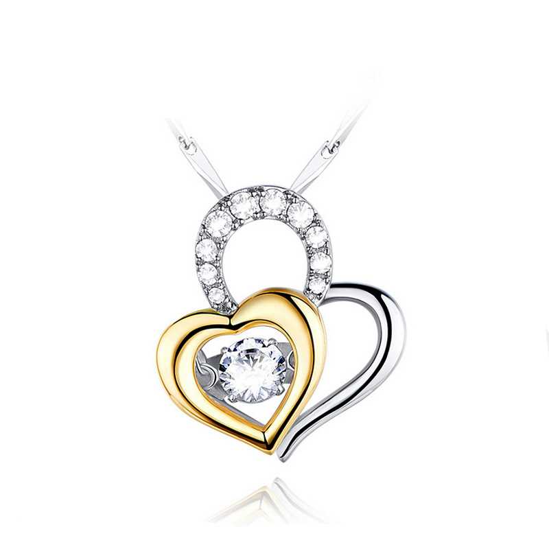 925 Sreang Silver Heart ag Bogadh siogairlín Faisin