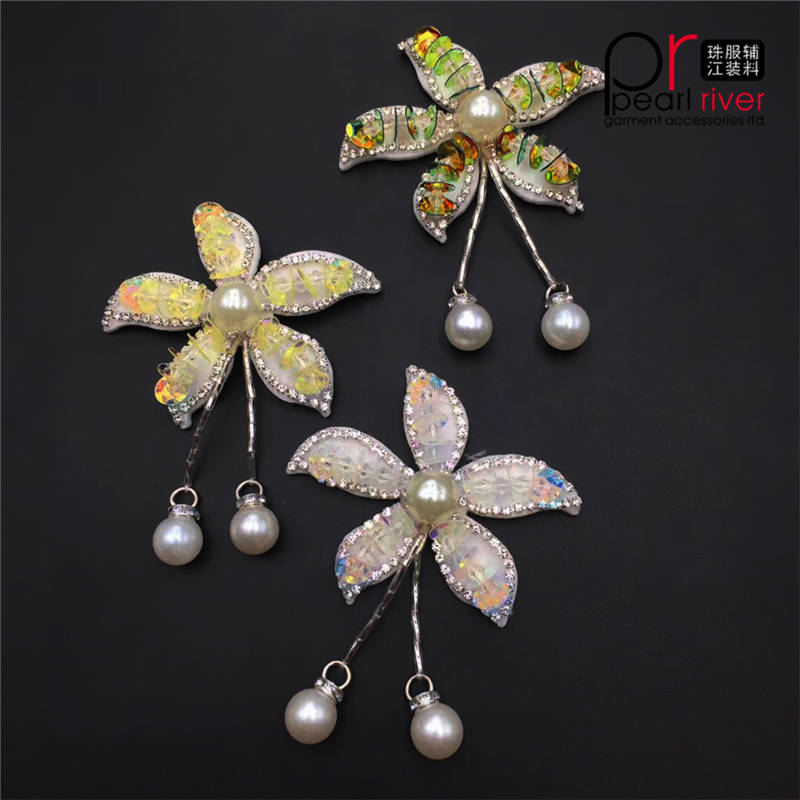 Orignality Píosa Rhinestone le Pearl gloine Pearl Appliqué