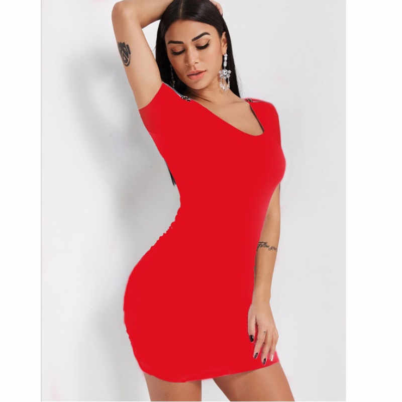 Gúna Gearr Sebe Tube Gearr-Gearr Gearr Feistis Clubwear Gúna Bodycon Mini N19007