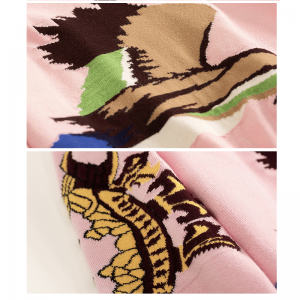 OEM \u0026 ODM Custom Logo Jacquard Intarsia Dearadh Faisin Gé Fiáin Cniotála Geansaí Sweiteoir na mBan