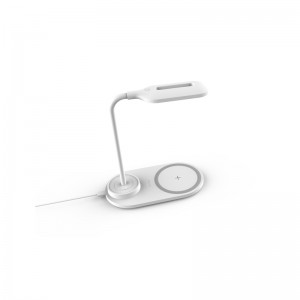 QI 10W go tapa 2in1 luchtaire gan sreang troscáin ilfheidhmeach le Lampa KPS-9002