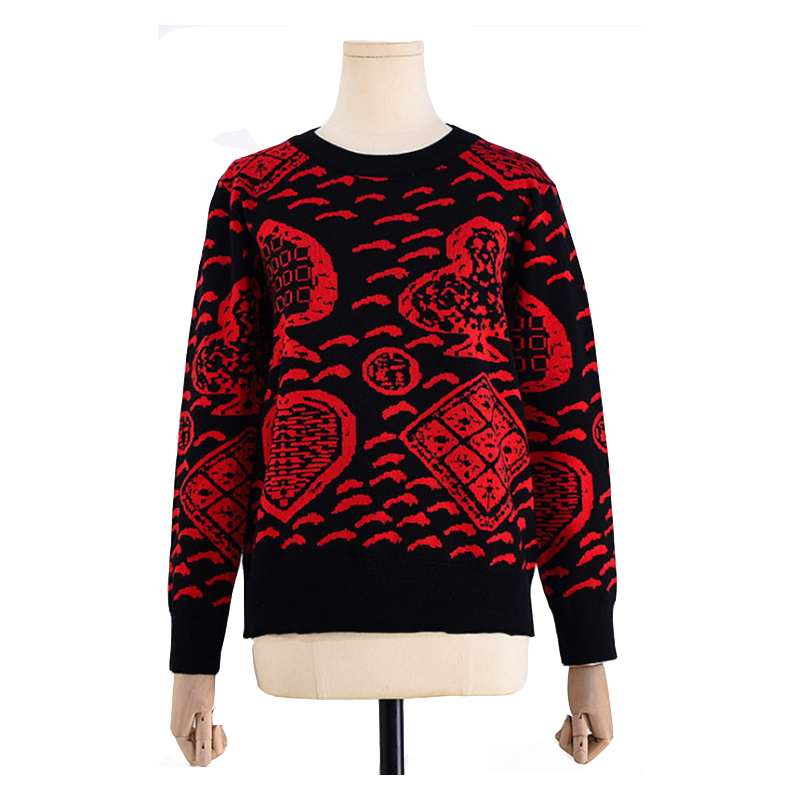 2019 Spun Cotton Poker Jacquard In Stock Pullover Saincheaptha Lógó cniotáilte
