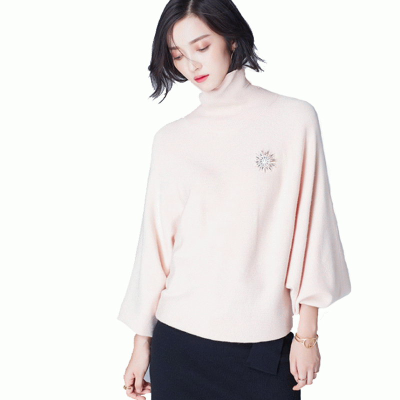 Olann 50% saincheaptha 50% Geansaí sleasa laindéir turtleneck ard aicrileach