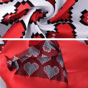 OEM \u0026 ODM 100% hearts cadáis jacquard geansaí knit na mban