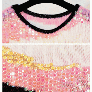 2019 Sequin Sequin Sweáilte Lámhdhéanta Fall Gheimhridh Geansaí Pullover