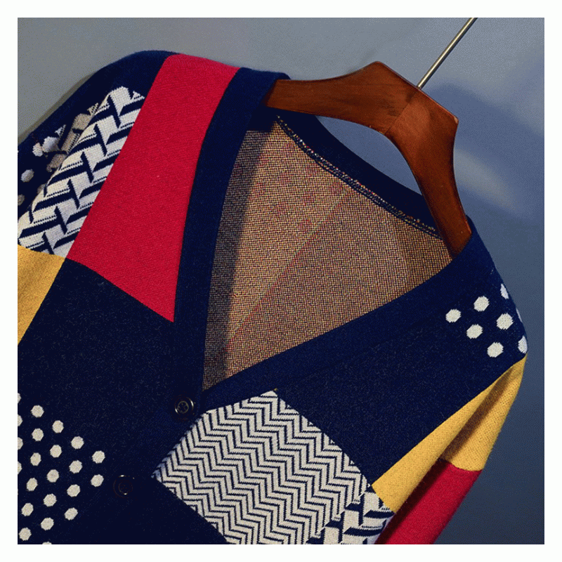 2019 Méid Codarsnachta Dath Jacquard Winter Fall Ladies Cardigan Knit Swarter