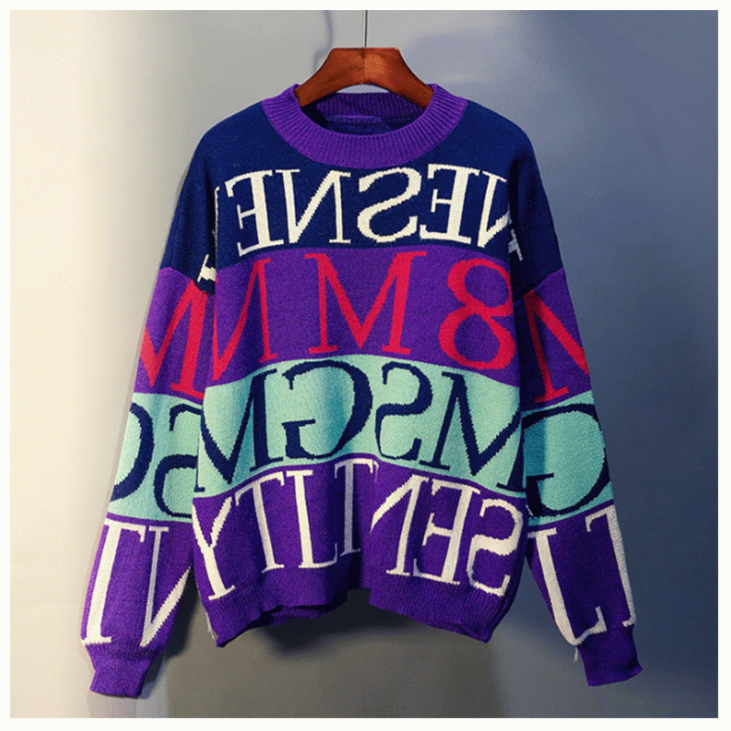 Éadaí na mBan Saincheaptha LITIR Éadrom Jacquard Knit Sweater