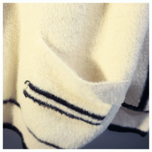 2019 Stripes Minc Scaoilte Scaoilte is Déanaí Jacquard Ladies Cardigan Sweater