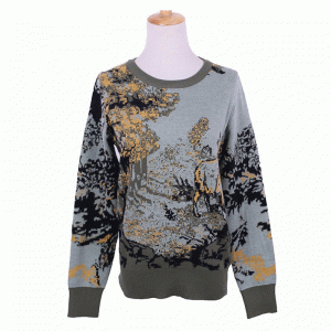 Saincheaptha OEM ODM 100% Olann Arm Glas Jacquard Pullover geansaí na mBan