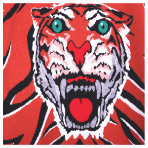 Ceann Tíogair Chustaim OEM Jacquard Geimhreadh Olann Tiubh Cniotáilte Geansaí Faisean Scamhóg