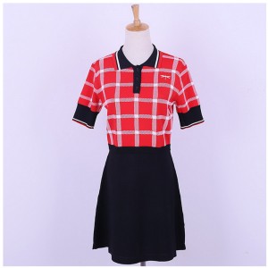 Dearadh an Chustaim Gearr muinchille Codarsnacht Polo Collar Colours Oifig na mBan knit Gúna geansaí