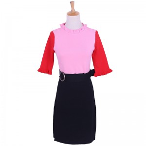 2018 muinchille gearr muineál an tsamhraidh Cowl Set na mBan dhá phíosa gúna chniotáil geansaí