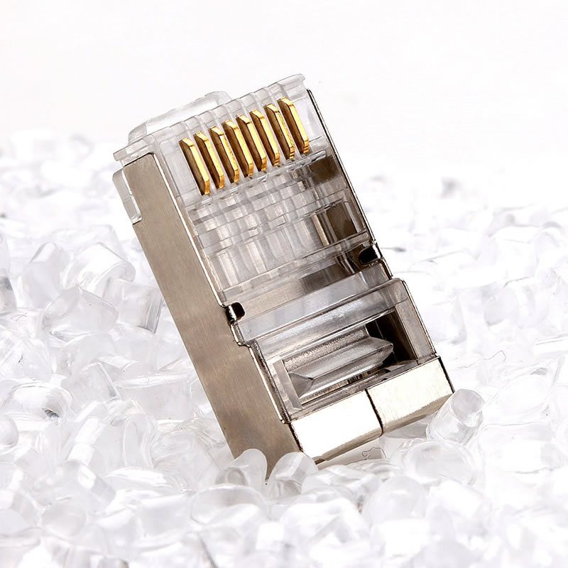 RJ45 nascóirí CAT5E CAT6 Crimp nascóirí Ethernet STP 8P8C Breiseáin Ceann Crystal Modúlach