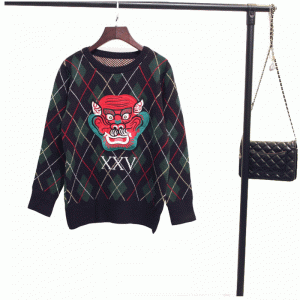 Aghaidh teolaí ar an dramh-phéisteáil ríomhairí tiubh geimhridh cniotáilte geansaí geansaí