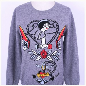 2018 Spring Fall Ladies Brocade geansaí Jacquard Cniotáilte