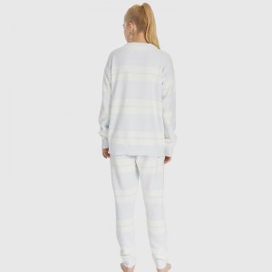 Socraigh Pajamas Stripe Microfiber lomra leaisteacha na mBan