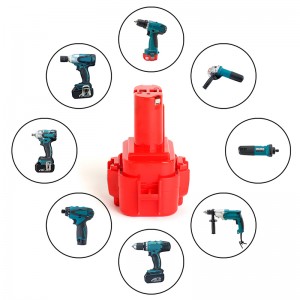 9102, 193977-7, 192595-8 9.6V 2000mAh Pacáiste Ceallraí Ni-Mh do Uirlis Cumhachta Makita