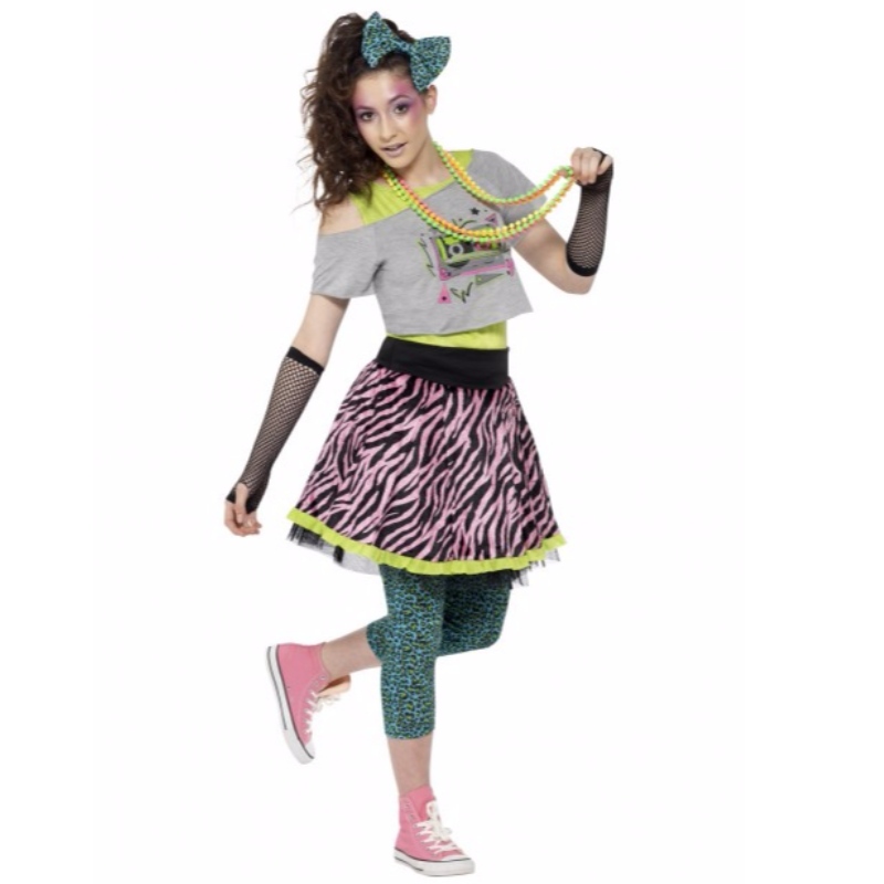 Kids Girls Ar ais go 80s Sraith Sciorta Gúna Éadaí do Leanaí Fiáine mórdhíola