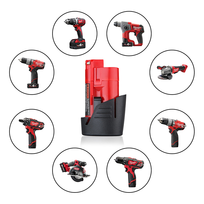 Cadhnraí Litiam Rechargeable 12V 1500mAh do Milwaukee 48-11-2411 Uirlisí Cumhachta M12