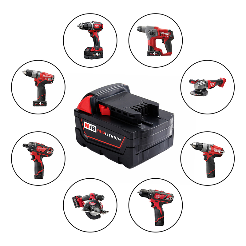 Cadhnraí Athsholáthair Li-ian 6000mAh 18V do Milwaukee 48-11-1840 M18 Electric Drills