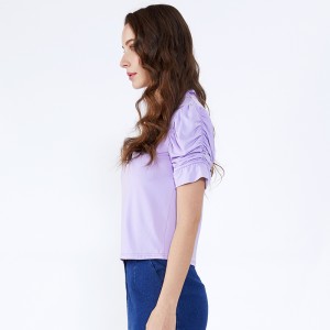 Ruffle Gearradh Faisean Frill OEM muiníneach Dearthaí Chiffon Blouse Cailíní Blús Woman Cailíní