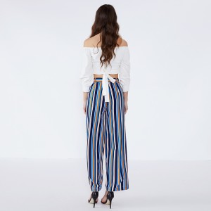 2019 Mná Fancy Dearadh Nua Cailíní Stripe Faisean Pant