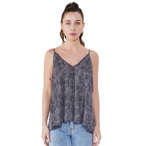 Priontáil Leathchliath de Bhaineannaigh Priontáil Marble Vest Tops JSDJ2515