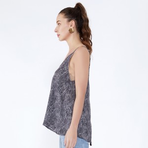 Priontáil Leathchliath de Bhaineannaigh Priontáil Marble Vest Tops JSDJ2515