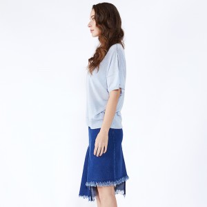 Gorm Phaistíní Glúine Neamhshiméadrach Jeans Midi Denim Sciorta JCGJ190315027