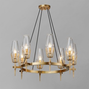 Pearsantacht Simplí Nordach Óstán Bhabhta Iarann ​​Gloine Chandelier Km2144
