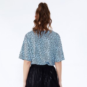 Éadaí Liopard Priontáil na mBan Cotton Sarees Dearthaí Blús Clóbhuailte