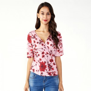 Blús Fancy mBan Floral Chiffon mBan Éadaí Tops