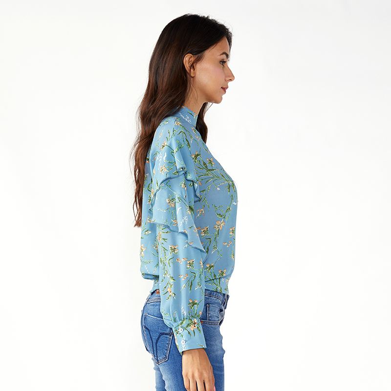 Mná Plus Méid Boho is déanaí Chiffon Tops agus Blúsléinte