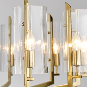 Nua-Aimseartha Só-Gloine Miotal Gloine Chandelier Atmaisféarach Km2132