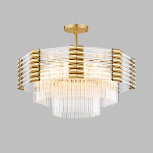 Óstán Nua-Aimseartha Só Miotal Villa Glass Chandelier Km2127