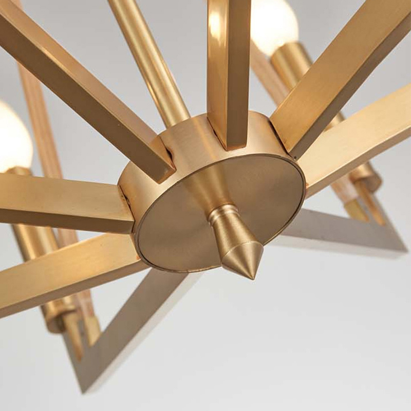 Óstán Iarann ​​Simplí Adhmaid Chruthaitheach Baile Chandelier Km2122