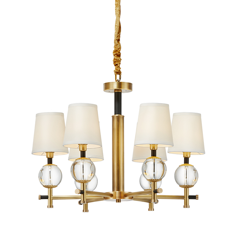 Staidéar Seomraí Leapa Íoslódála Nua-Aimseartha Nua-Aimseartha Crystal Cloth Chandelier Km2120