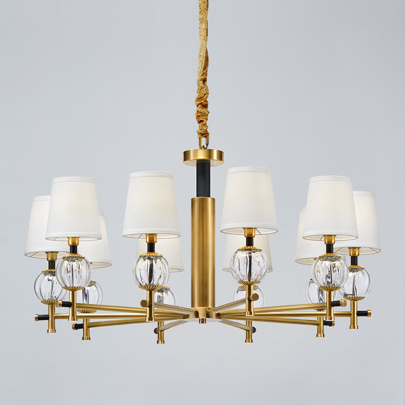 Staidéar Seomraí Leapa Íoslódála Nua-Aimseartha Nua-Aimseartha Crystal Cloth Chandelier Km2120