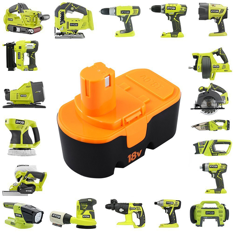 Cadhnraí Athsholáthair Ni-Cd 2000mAh 18V do Ryobi ABP1801, ABP1803 Power Drills