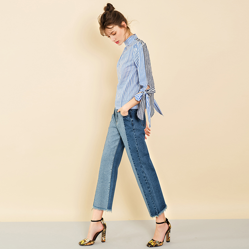 2019 Teacht Nua Teacht Réimse Faisin Rough Sponging mBan Jeans Pants Blue