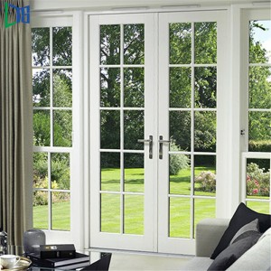 Slándáil Stíl Eorpach Alúmanam Doras na Fraince Slándáil Cruach Mogall Scáileáin Doras Doras Dúbailte Alúmanam