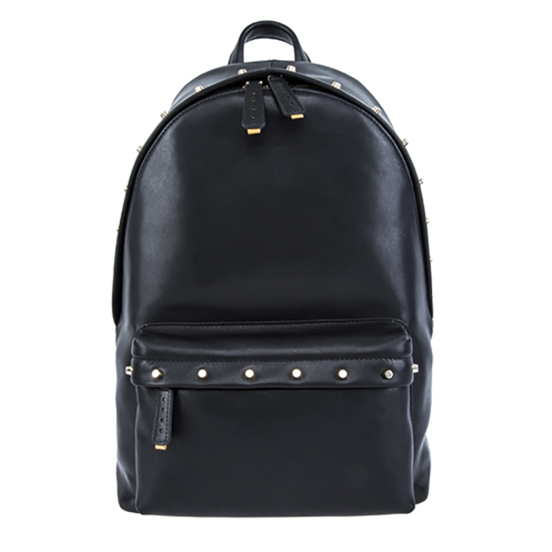 18SA-6841F Graí maisithe póca tosaigh zipper tosaigh ar ardchaighdeán simplí backpack leathair fíor stíl do na fir le póca ríomhaire glúine