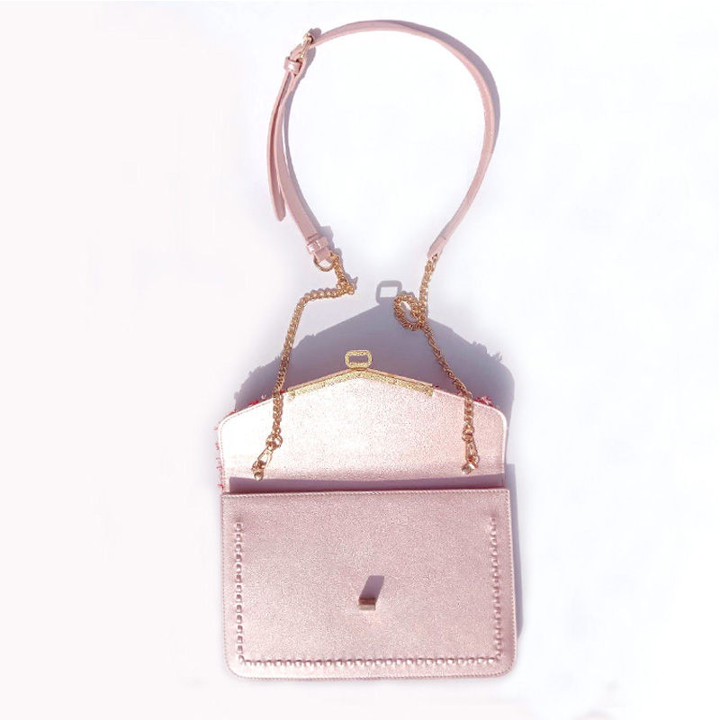 HD0823 - Fíodóireacht Tuí Bándearg agus Mála Crossbody Faisean Mná Leathar PU