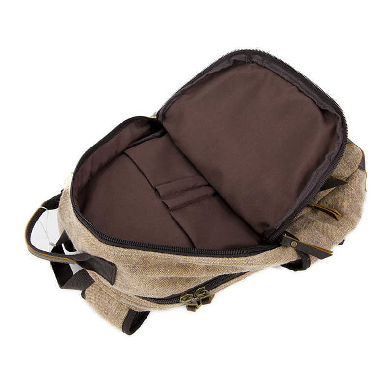 19SC-7748D OEM ríomhaire glúine backpack faisean bog, ábhar leathair fíor + chanbhás, gnó muinchille ríomhaire glúine backpack